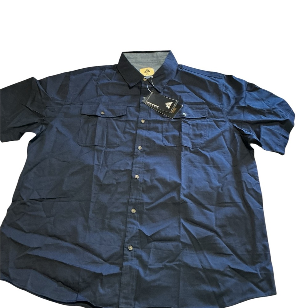 Urban Outdoor Men’s Short Sleeve Button-Up Shirt – Navy Blue‎ – XXL – NWT